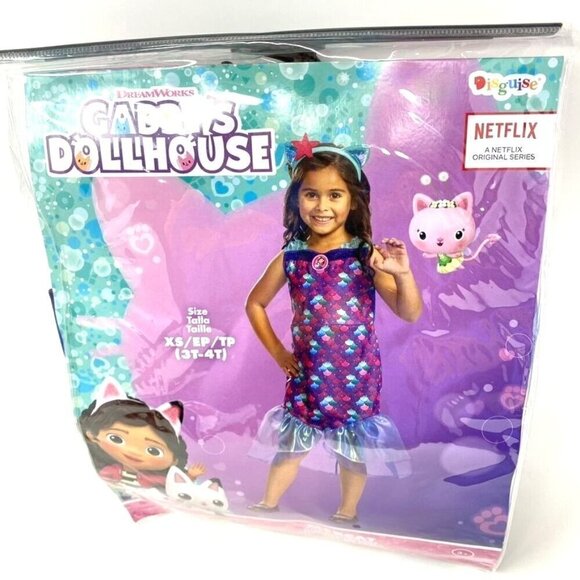 Disguise Mercat Costume Official Gabby's Dollhouse Classic Headpiece Costume Kid - Picture 1 of 12